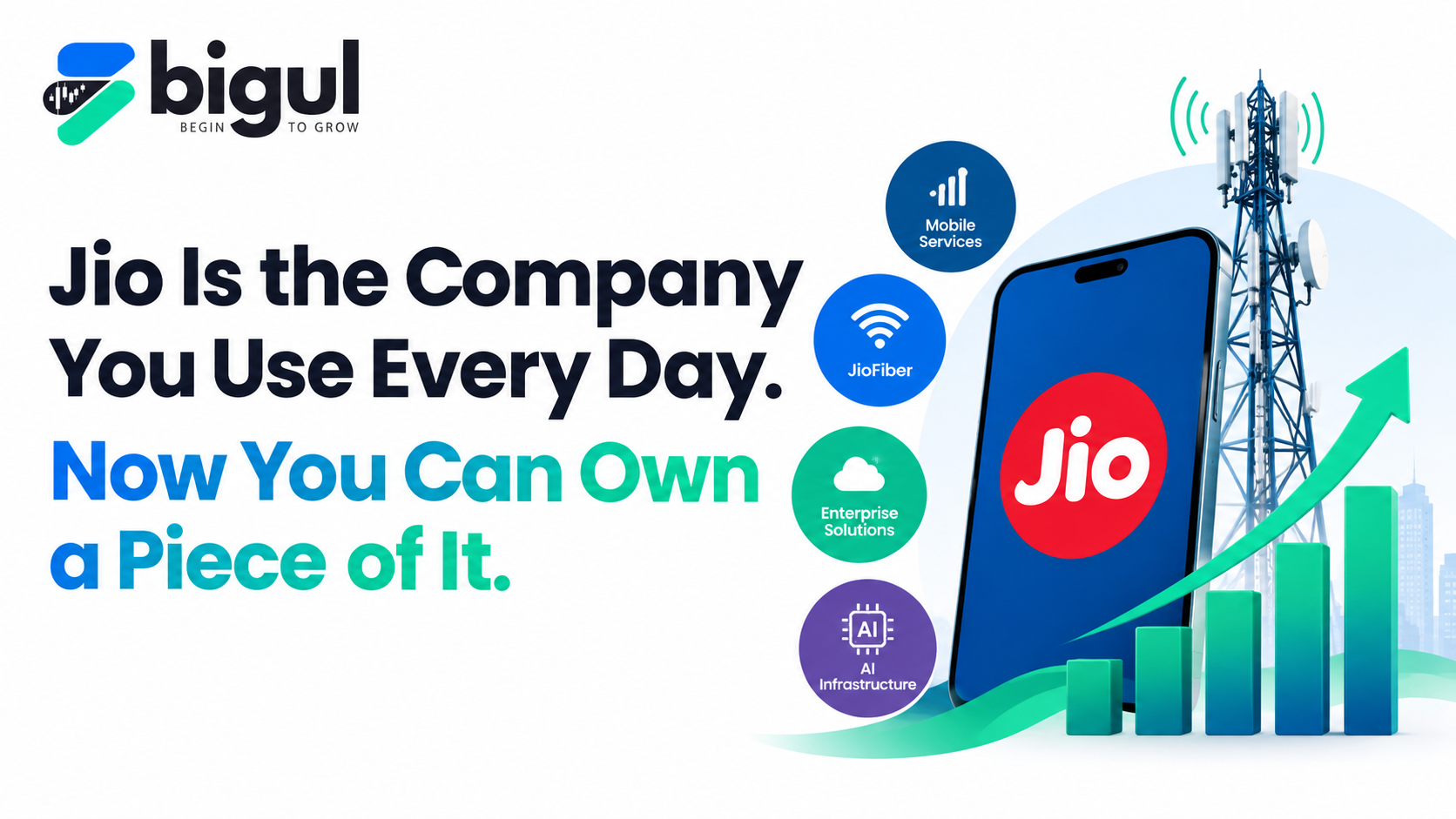 Jio Platforms IPO 2026 banner highlighting the IPO price band, subscription dates, valuation and investment risks.